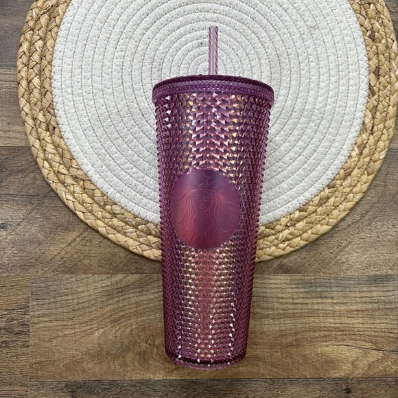 Starbucks Other - Starbucks Walt Disney 50th Anniversary Pink Studded Tumbler with Straw 24oz